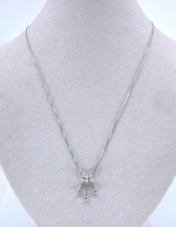 Collier Or Blanc  &  Pampilles Diamants
