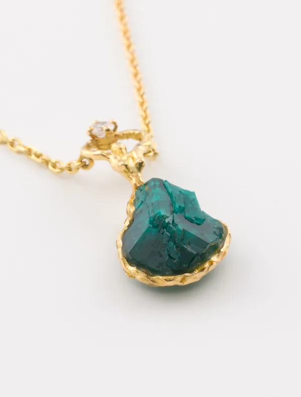 Collier Arlette Mouchet Emeraude & Diamant