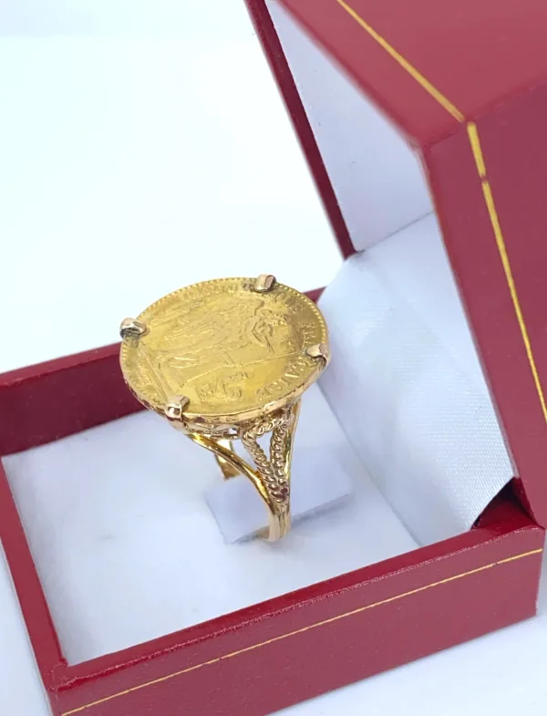 Bague porte pièce de 20 francs en or 18 carats
