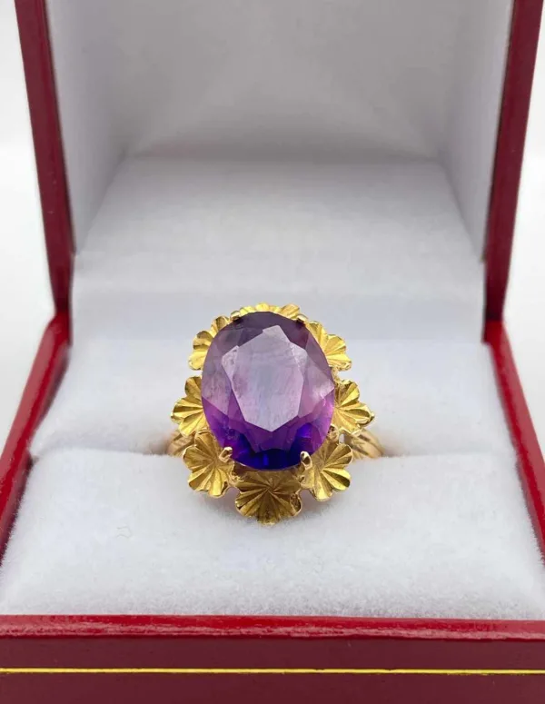 Bague Vintage Or Jaune & Améthyste