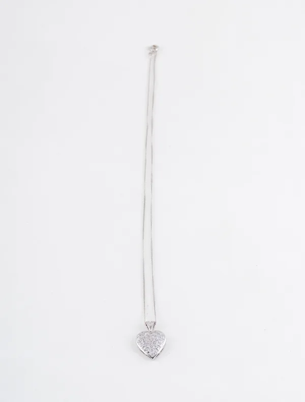 Collier Pendentif Romantique Or Blanc & Diamants