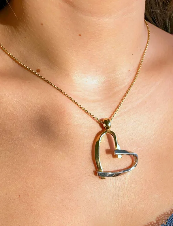 Pendentif Romantique 2 Ors Coeur