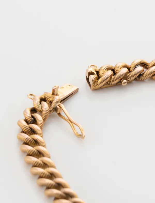 Bracelet Maille Godronnée Or Jaune