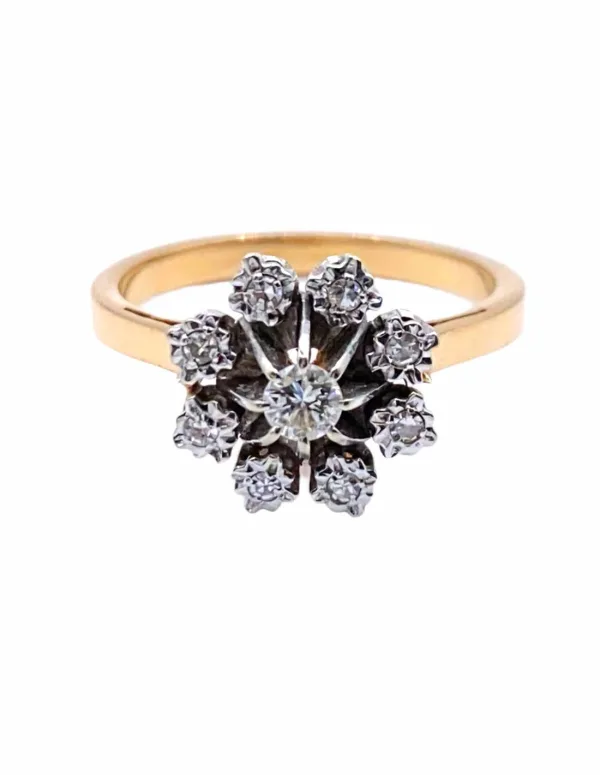 Bague Fleur Vintage Or & Diamants