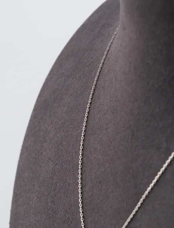 Collier Solitaire Or Blanc