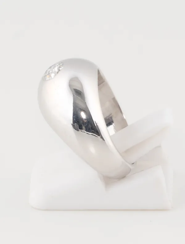 Bague Boule Solitaire Or Blanc