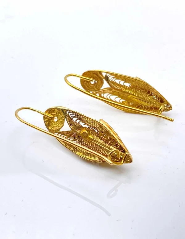 Boucles d'oreilles babouches or jaune et diamants