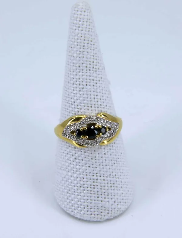 Bague 2 Ors, saphirs & Diamants