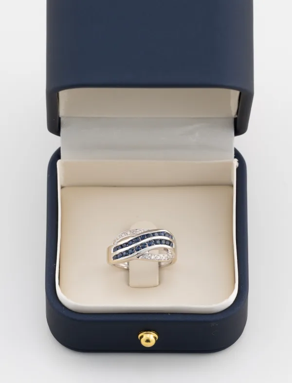 Bague Saphirs & Diamants Or Blanc