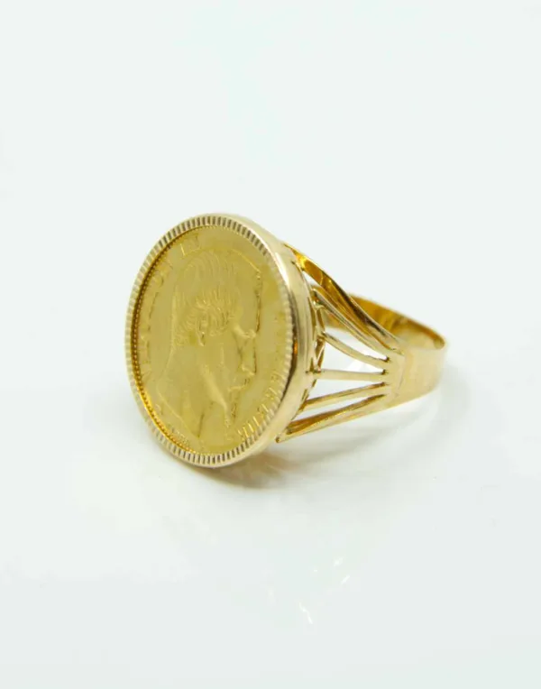 Bague Vintage Or Jaune Pièce 20 francs