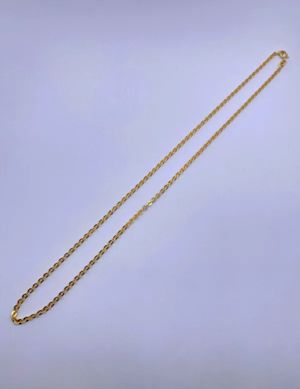 Chaine Mailles Rondes Plates Or Jaune
