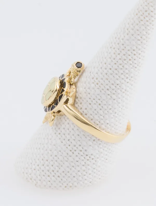 Bague Tortue Or Jaune et Email