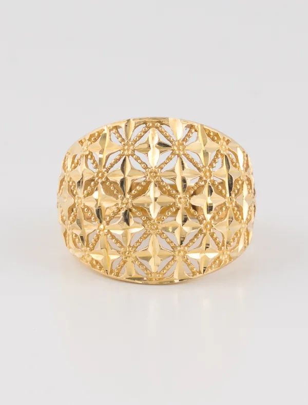 Bague Ajourée Fleurs Or Jaune