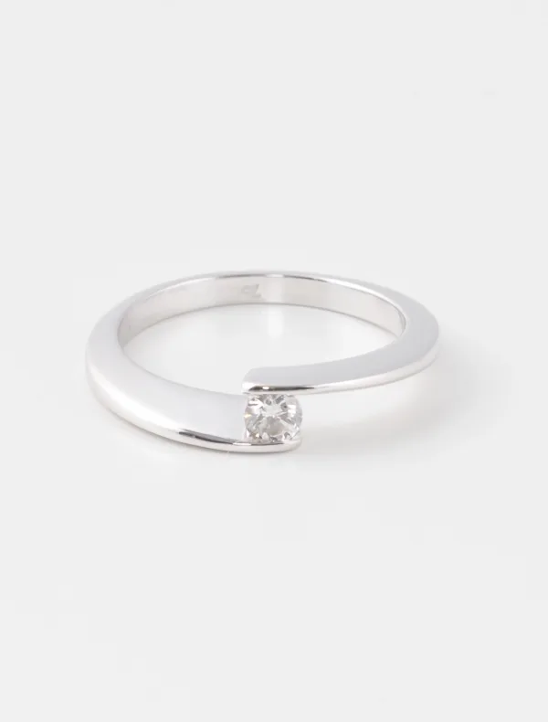 Bague Garel Solitaire & Or Blanc