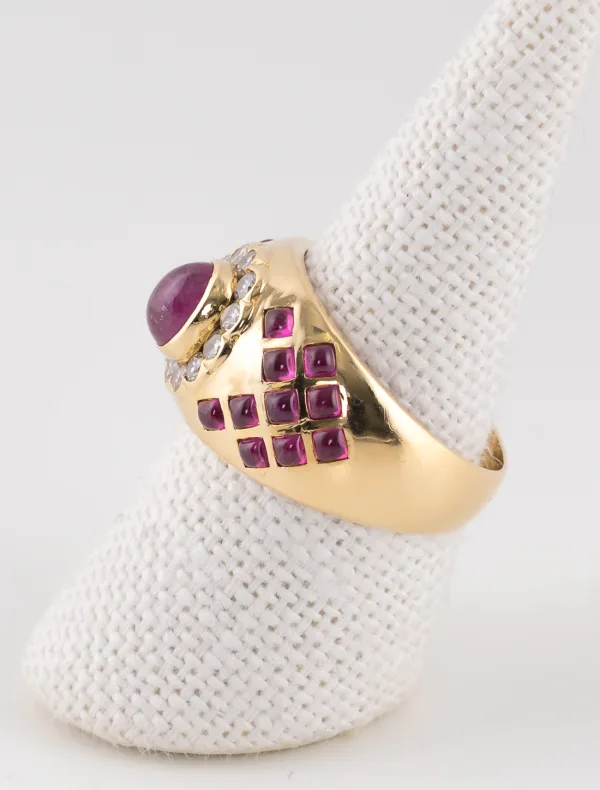 Bague Rubis & Diamants Or Jaune