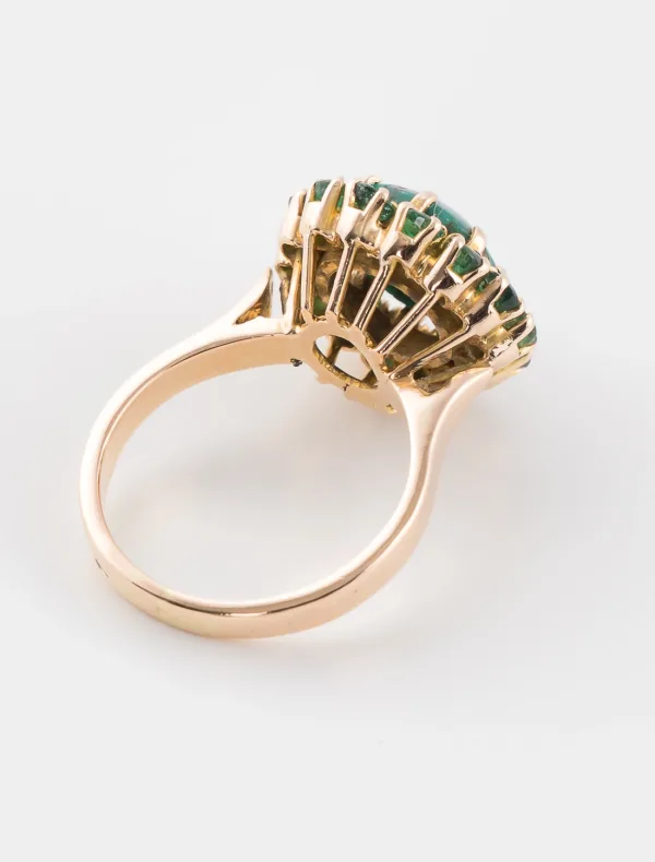 Bague Turquoise & Emeraudes Or Jaune