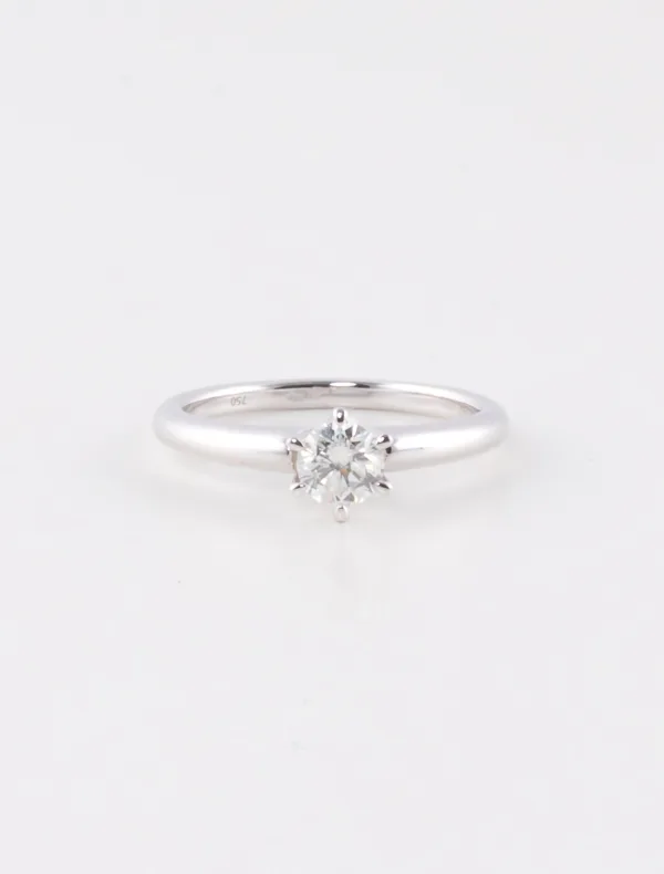Bague Solitaire Or Blanc