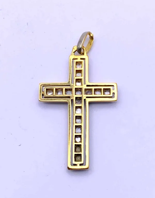 Pendentif Crucifix Vintage Or & Diamants