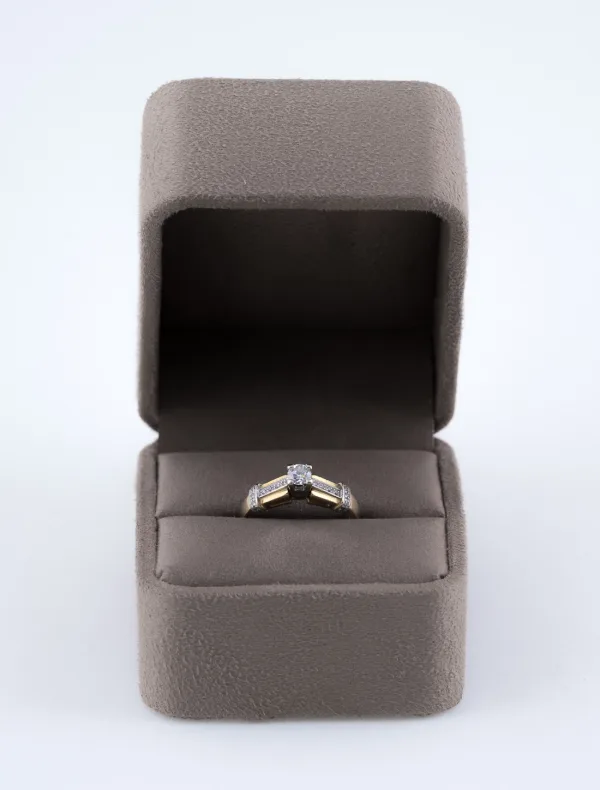 Bague 2 Ors, Solitaire & Diamants