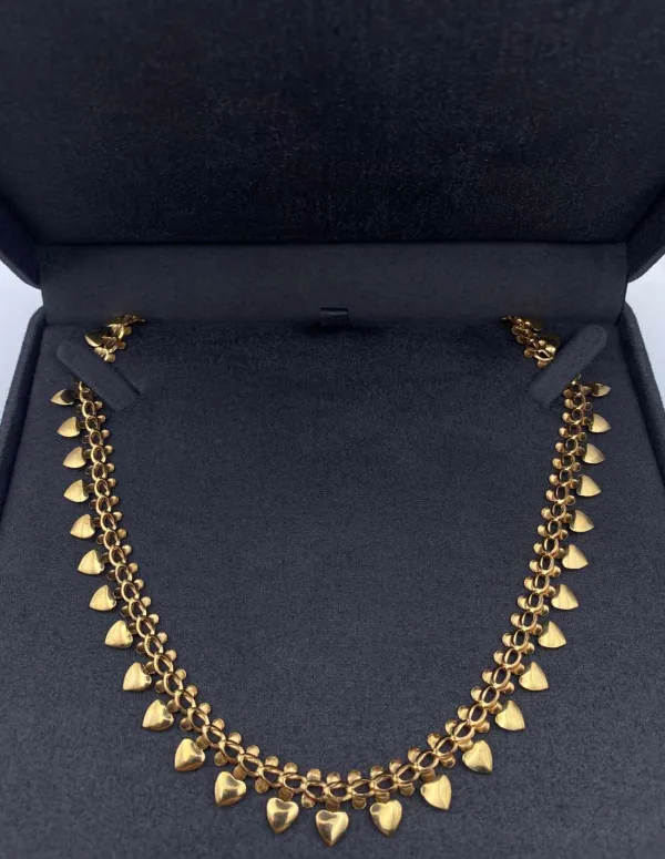 Collier Draperie Coeurs en Or Jaune 18K