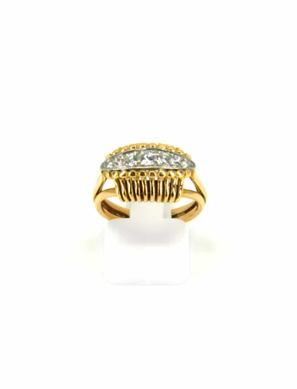 Bague Fil Or Jaune & Jarretiere Diamants