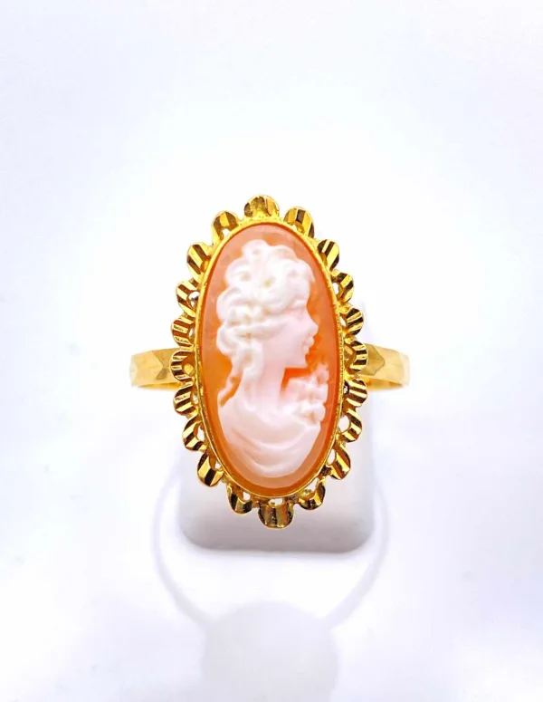 Bague Vintage Or Jaune & Camée