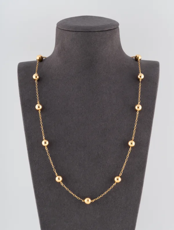 Collier Sautoir Boules Or Jaune