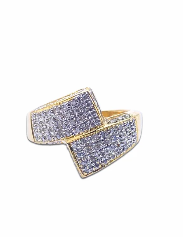 Bague croisée or jaune 18 carats & diamants
