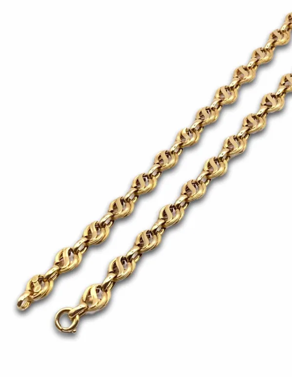 Collier maille originale en or jaune 18 carats