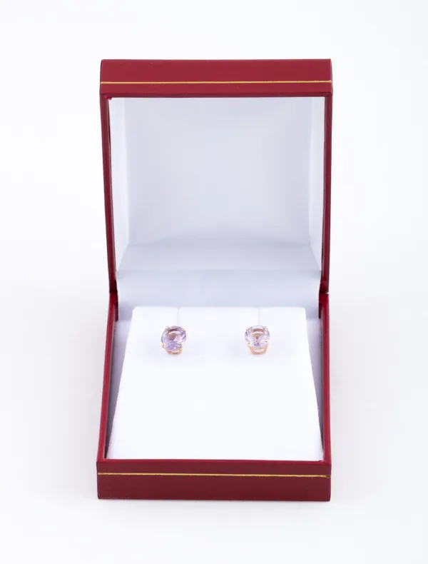 Boucles d'Oreilles Or Jaune & Amethystes