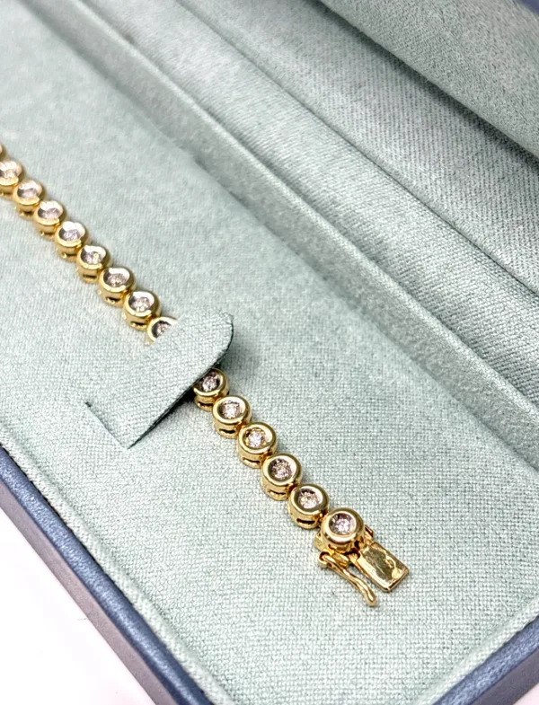 Bracelet Tennis Vintage Or Jaune & Diamants