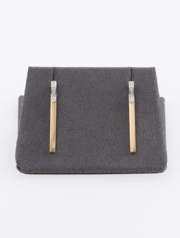 Paire Boucles d'Oreilles Vintage Guy Laroche Or & Diamants