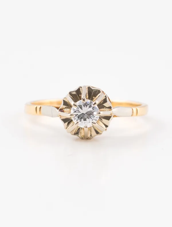 Bague 2 Ors & Solitaire