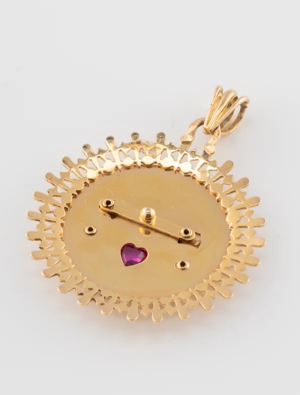 Pendentif Médaille Chérubins Or Jaune