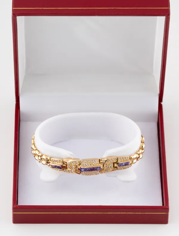 Bracelet Améthystes Or Jaune