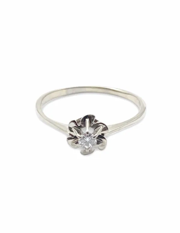 Bague Solitaire Diamant Or Blanc 18k