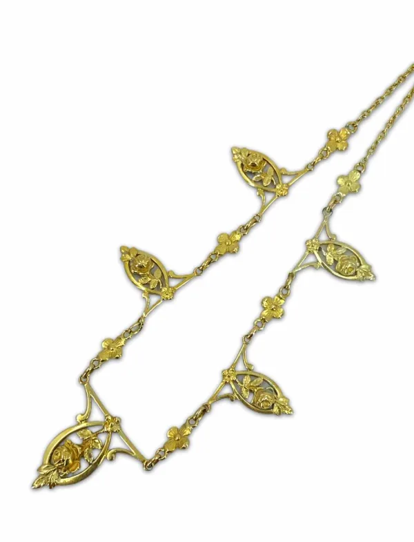 Collier Draperie Vintage Art Nouveau Or jaune