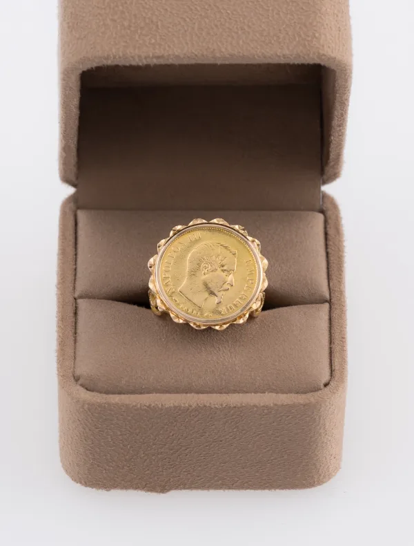Bague Or Jaune & Pièce Montée 10F Or