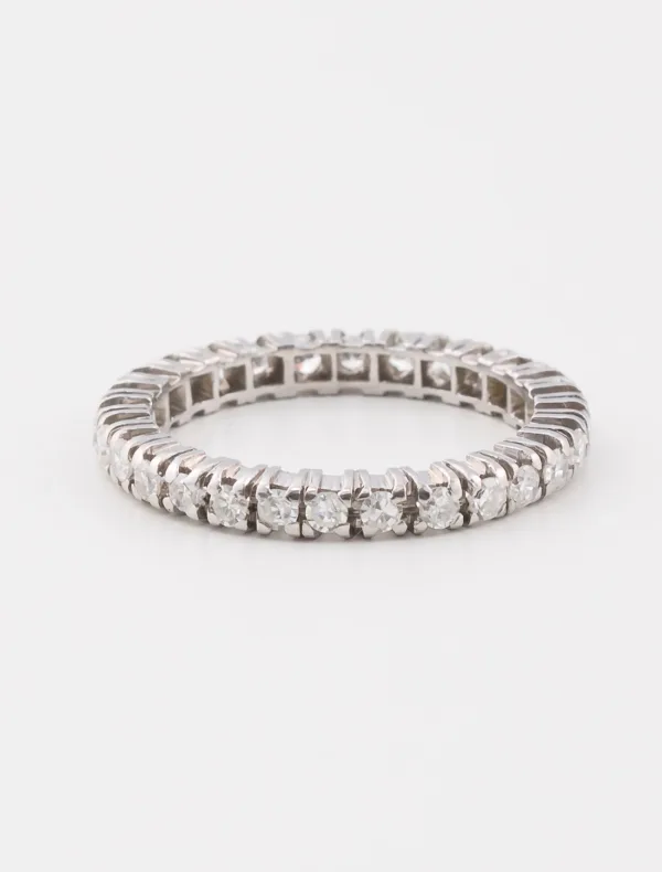 Bague Alliance Américaine Or Blanc & Diamants