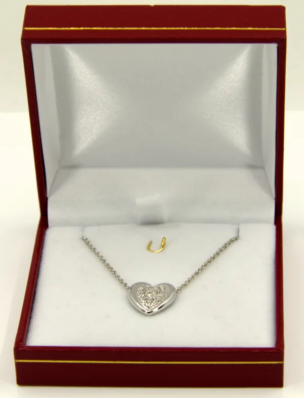 Collier Coeur Or Blanc & Diamants