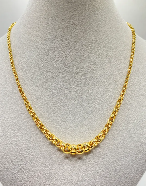 Chaine Mailles Jaseron Progressives Or Jaune