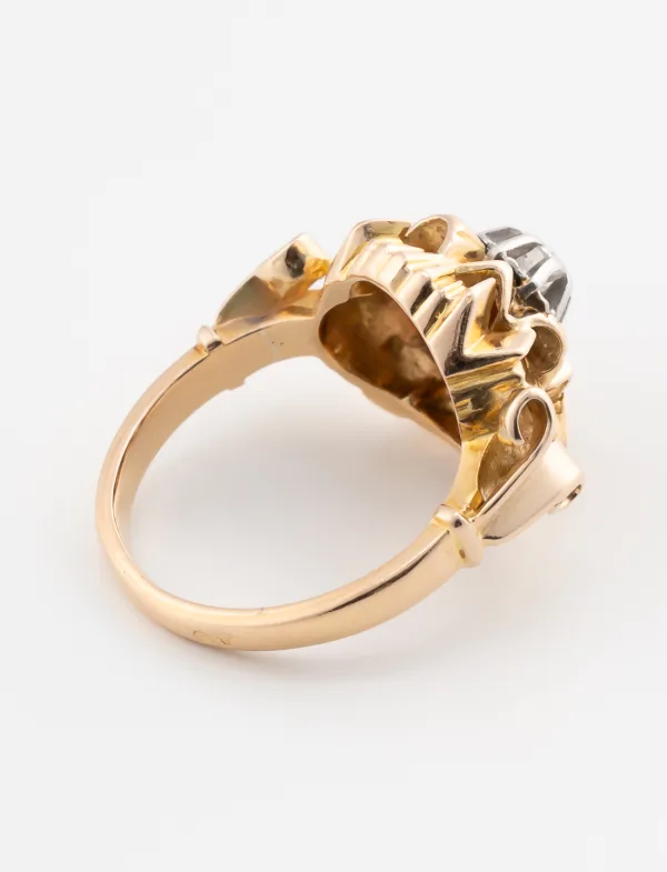 Bague Ancienne Solitaire Deux Ors