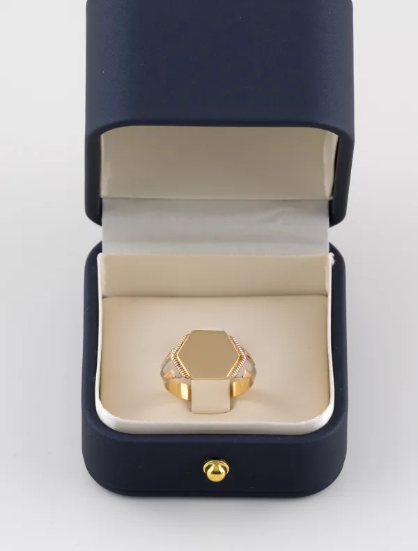 Bague Chevalière 3 Ors Hexagone
