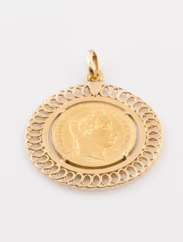 Pendentif Vintage Pièce d'Or Napoléon 3