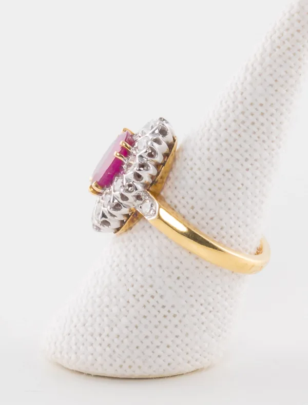 Bague Marguerite Or, Rubis & Diamants