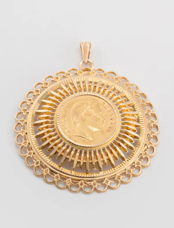 Pendentif Médaille Pièce d'Or Napoléon III