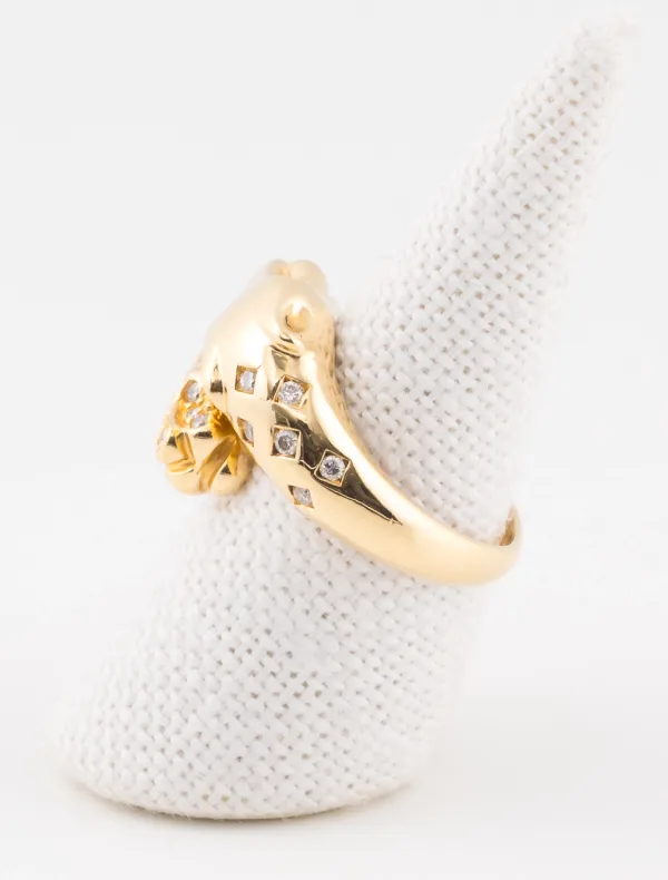 Bague Léopards Or Jaune & Diamants