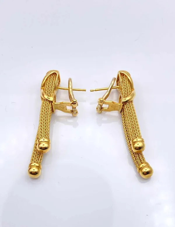 Boucles d'Oreilles Résille Vintage en Or Jaune
