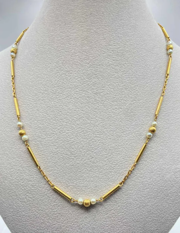 Collier Vintage Or & Perles