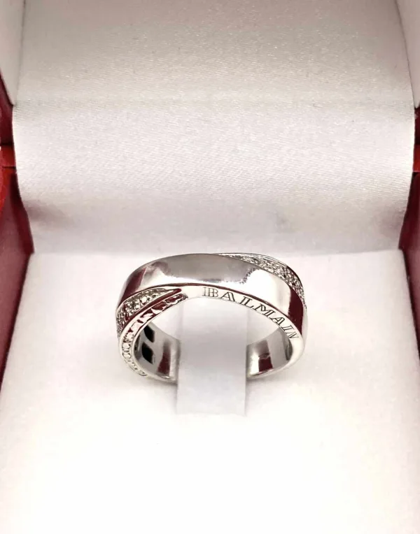 Bague Ballmain Croisée Or Blanc & Diamants